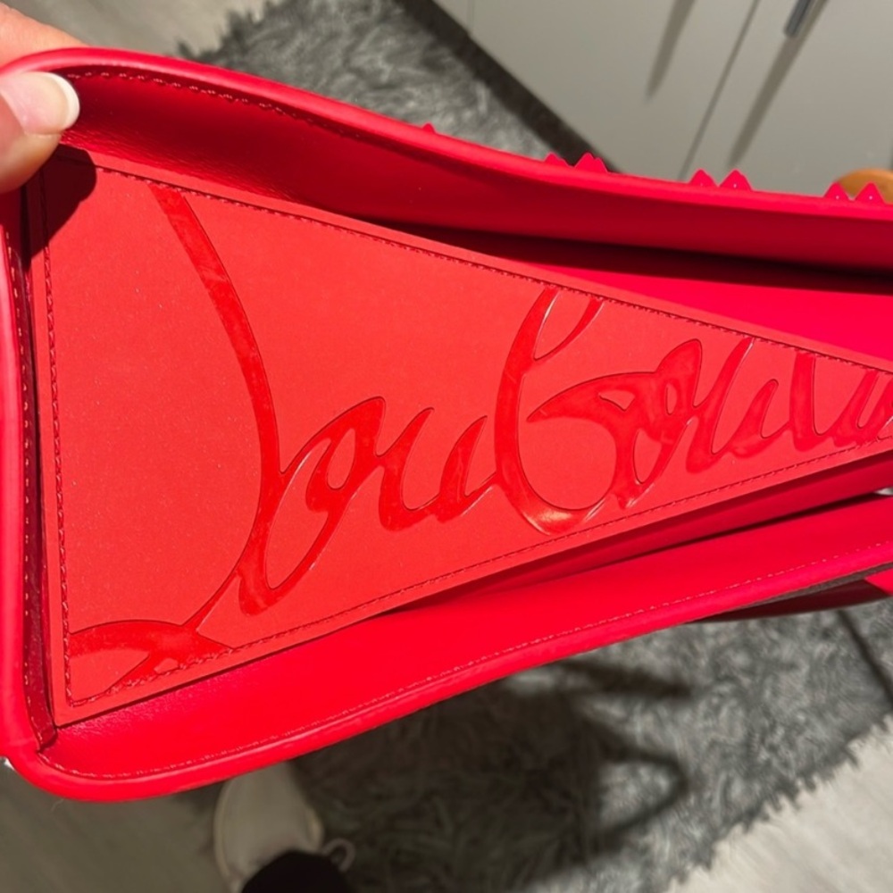 Christian Louboutin Red Calf Leather Paloma Loubinhesky Medium Top Handle Bag - Picture 9 of 15